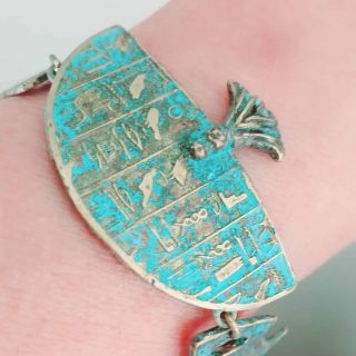 Bluerust hieroglyphics adjustable cuff