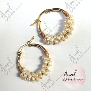 Elegant 18K Gold Plated Earrings with Natural Pearl Stones