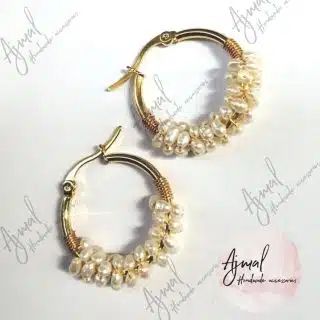 Elegant 18K Gold Plated Earrings with Natural Pearl Stones
