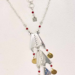 Silver and gold plated units & Colral beads Necklace