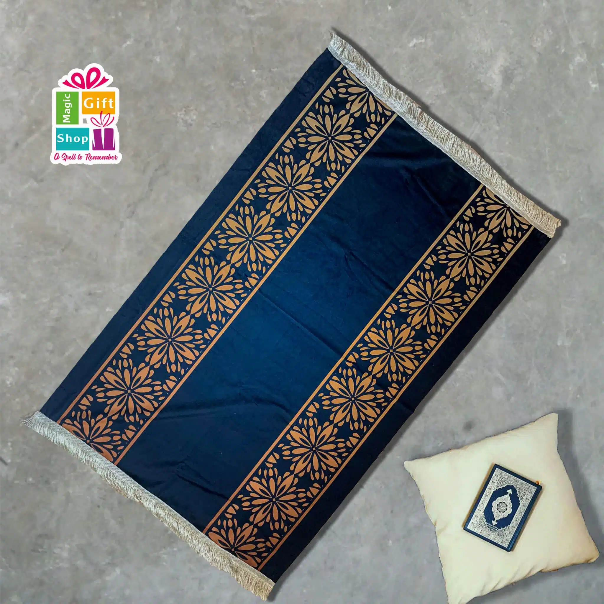 Pray carpet for Adults (gold&dark blue) 1 Pray carpet for Adults (gold&dark blue)