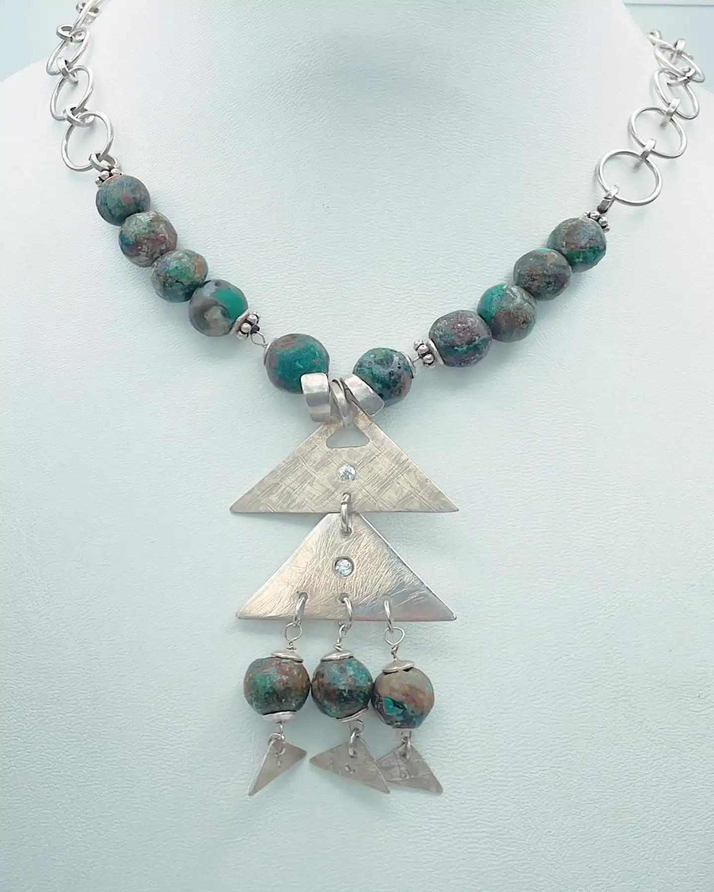 Silver necklace with abou_hamata turquoise beads 2 24B9A8E7 6DB1 4BE8 9EDE A1C3218657F9 1