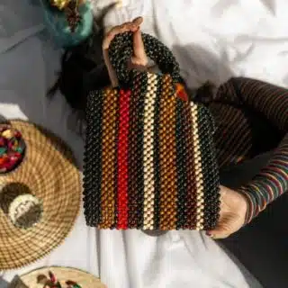 wooden mixed colors beads bag