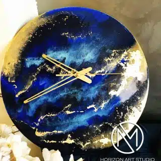 Blue waves wall clock
