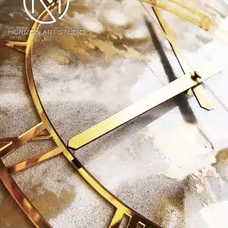Golden moon wall clock