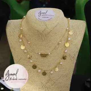 18k Gold Plated Necklace with Natural Pearl Stones