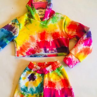 Tie dye crop hoodie