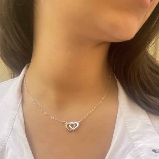 2 Hearts Silver Necklace