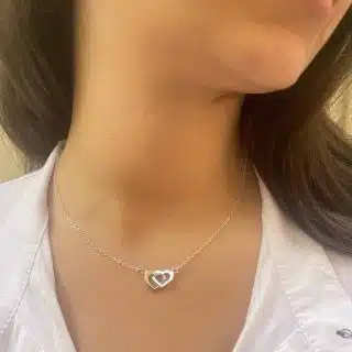2 Hearts Silver Necklace