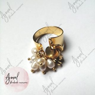 18k Gold Plated ring with natural pearl