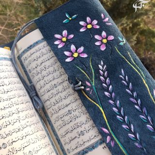 Hand-painted leather Quraan or book cover