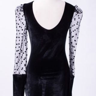 Velvet puff sleeves dress