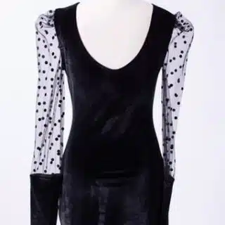 Velvet puff sleeves dress