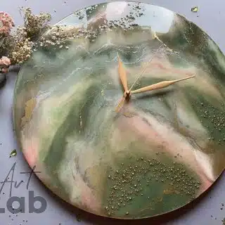 Tropical green ,rose wall clock.