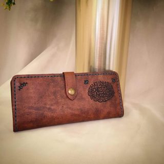 0201 Handmade Genuine leather wallet (Arabic typograph)