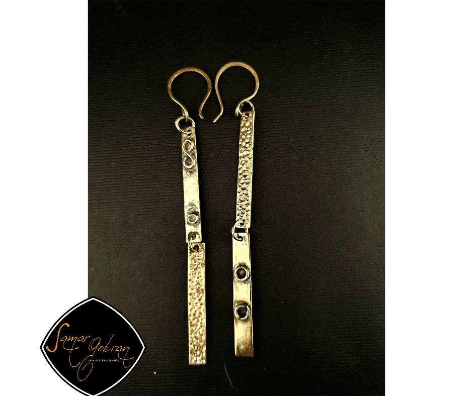 Two bars mismatch earring 3 2bars earring 1