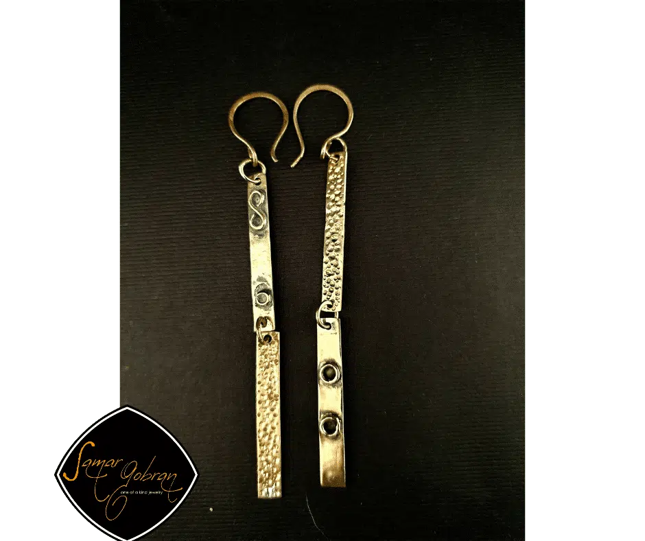 Two bars mismatch earring 3 2bars earring 1