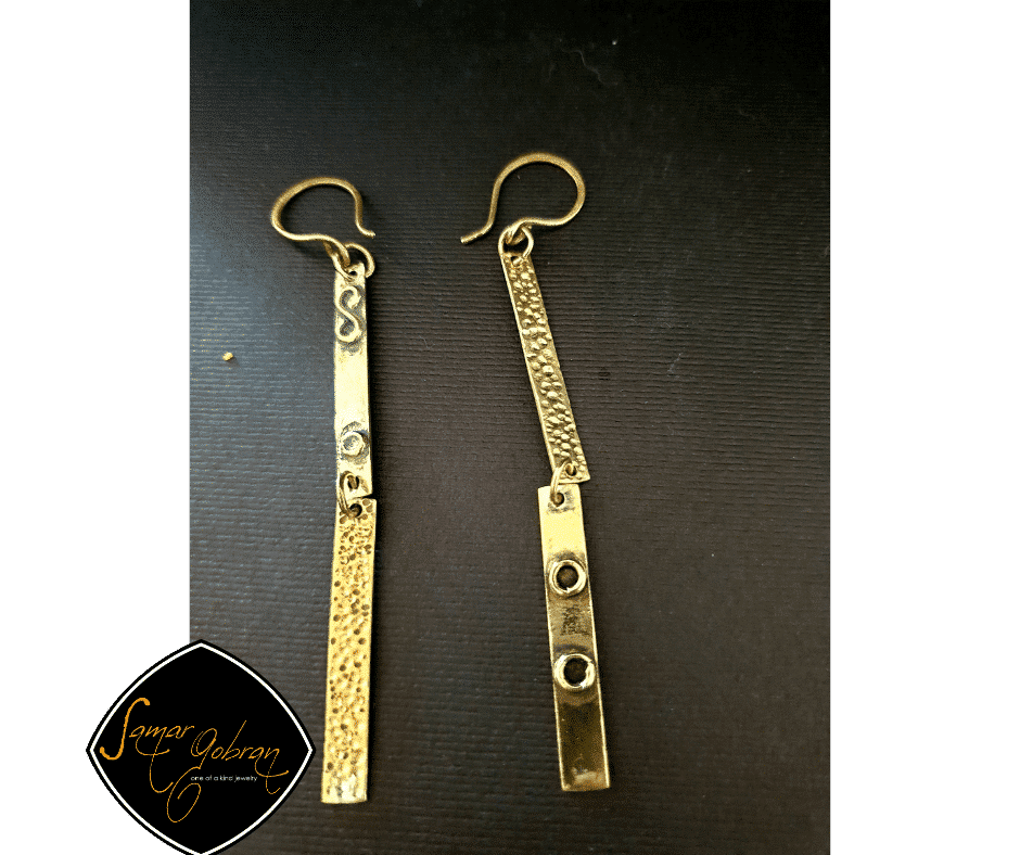 Two bars mismatch earring 2 2bars earring 3