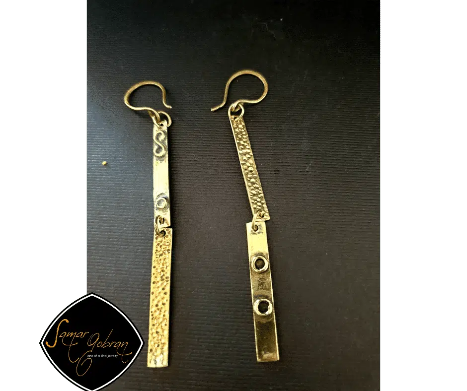 Two bars mismatch earring 2 2bars earring 3