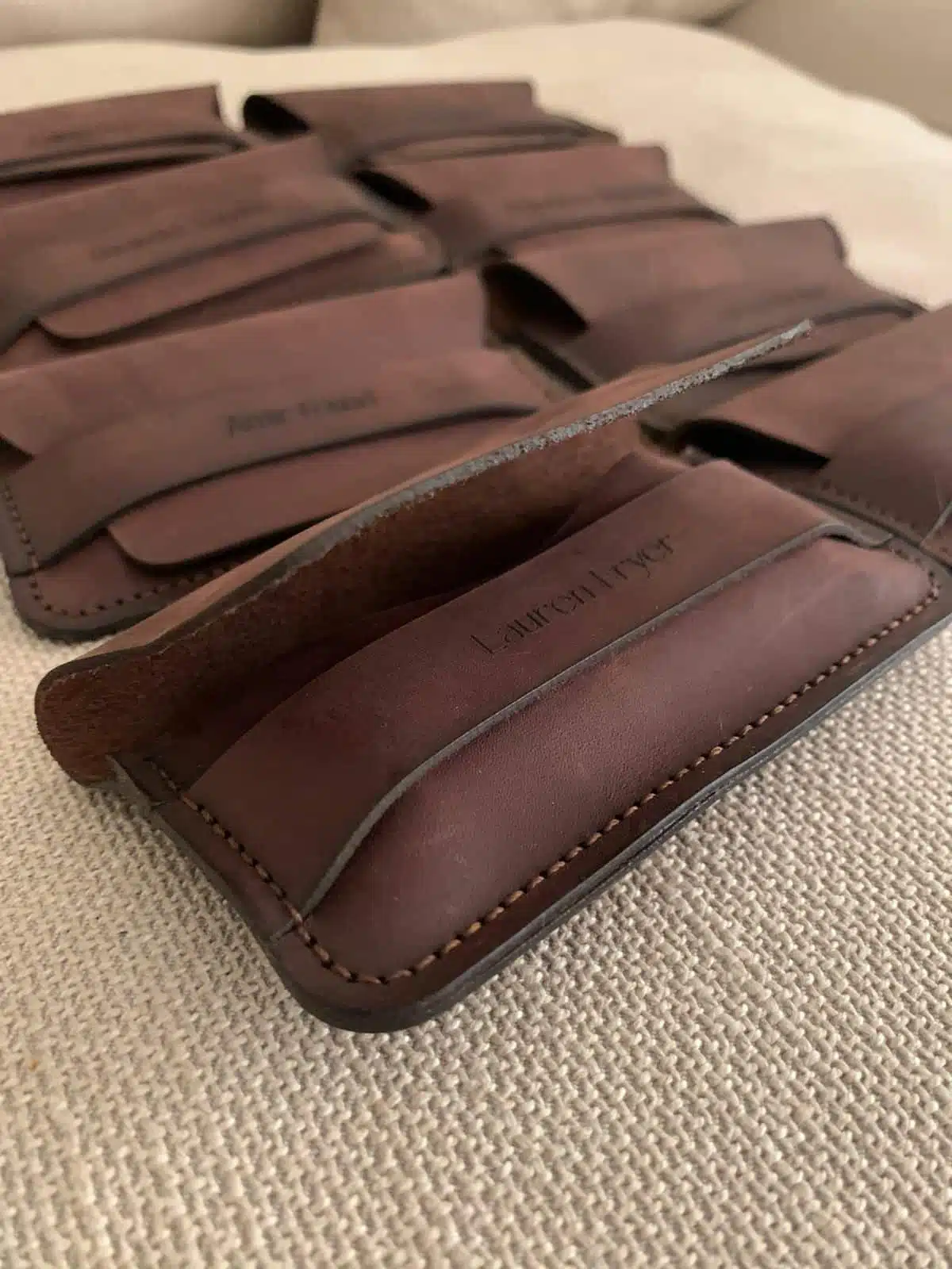 Personalized Handmade Slim Leather Wallet 5 3 141