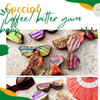 Sunglasses coffee bitter gum bar