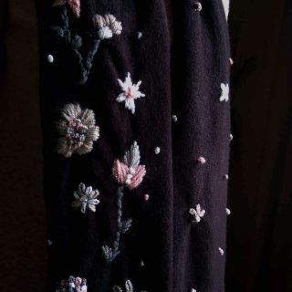 Black Floral Scarf