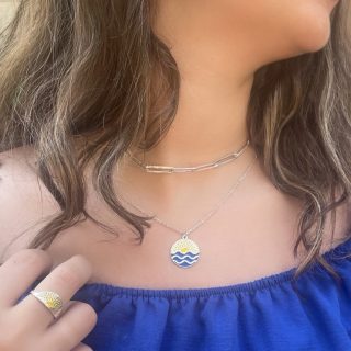 Sun & Sea Silver Necklace & Ring set