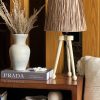 Raffia cream table lamp