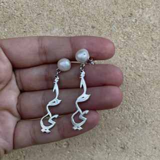 Customized name silver earrings