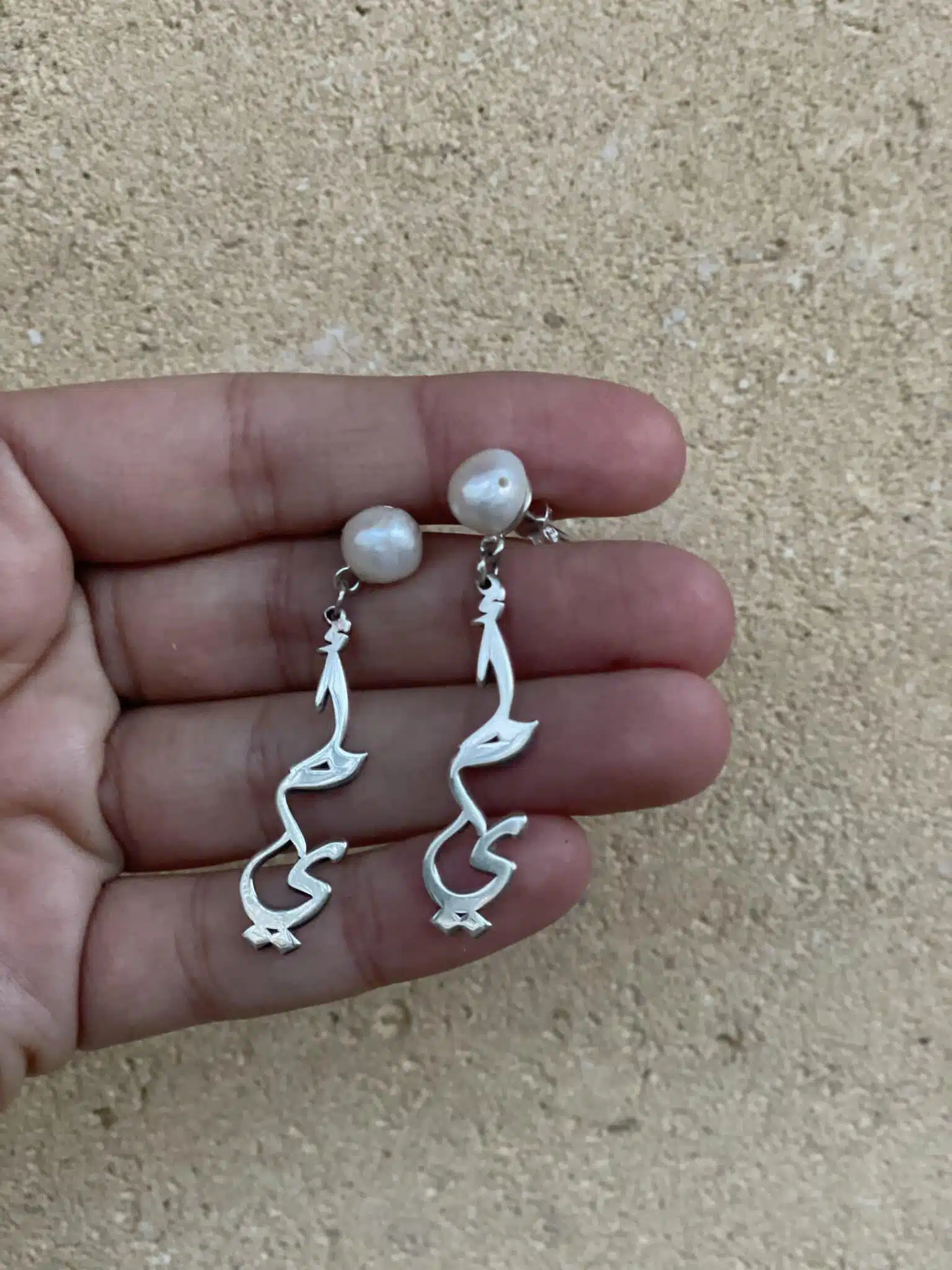 Customized name silver earrings 1 Customized name silver earrings