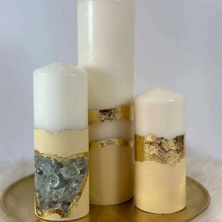 Offwhite Concrete set of candles
