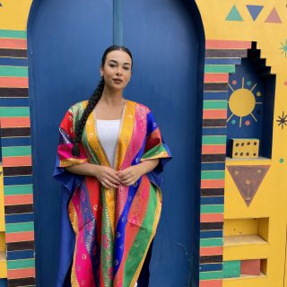 Royal blue x multi Kaftan