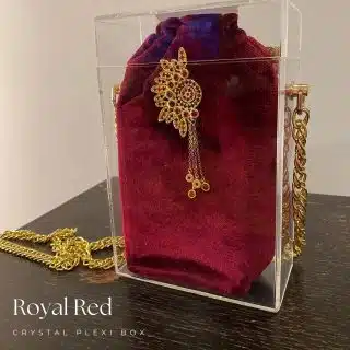 The Royal Red Crystal Plexi Chain Box with Gold-Plated Piece