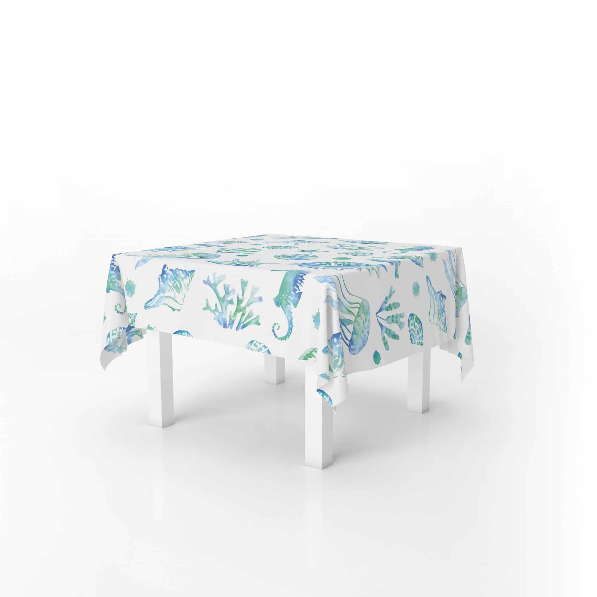 Life Under Sea Table Cover 140x140 1 Life Under Sea Table Cover 140x140