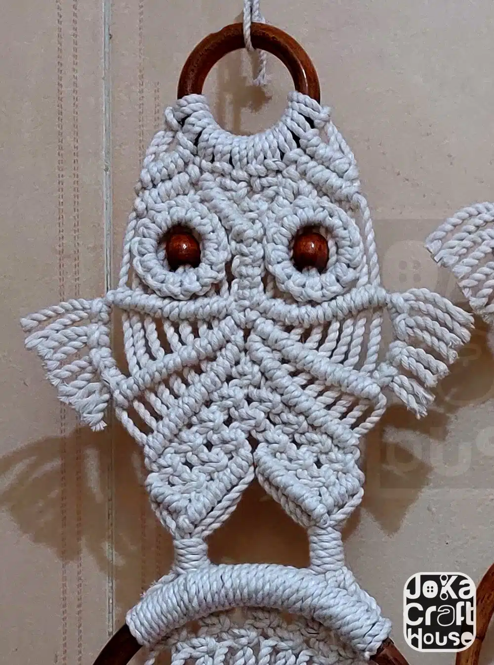 Face Towel Macrame holder - Owl shape 4 4 86