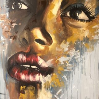 Abstract african portrait 100x70 cm