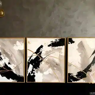 Black triplets paintings