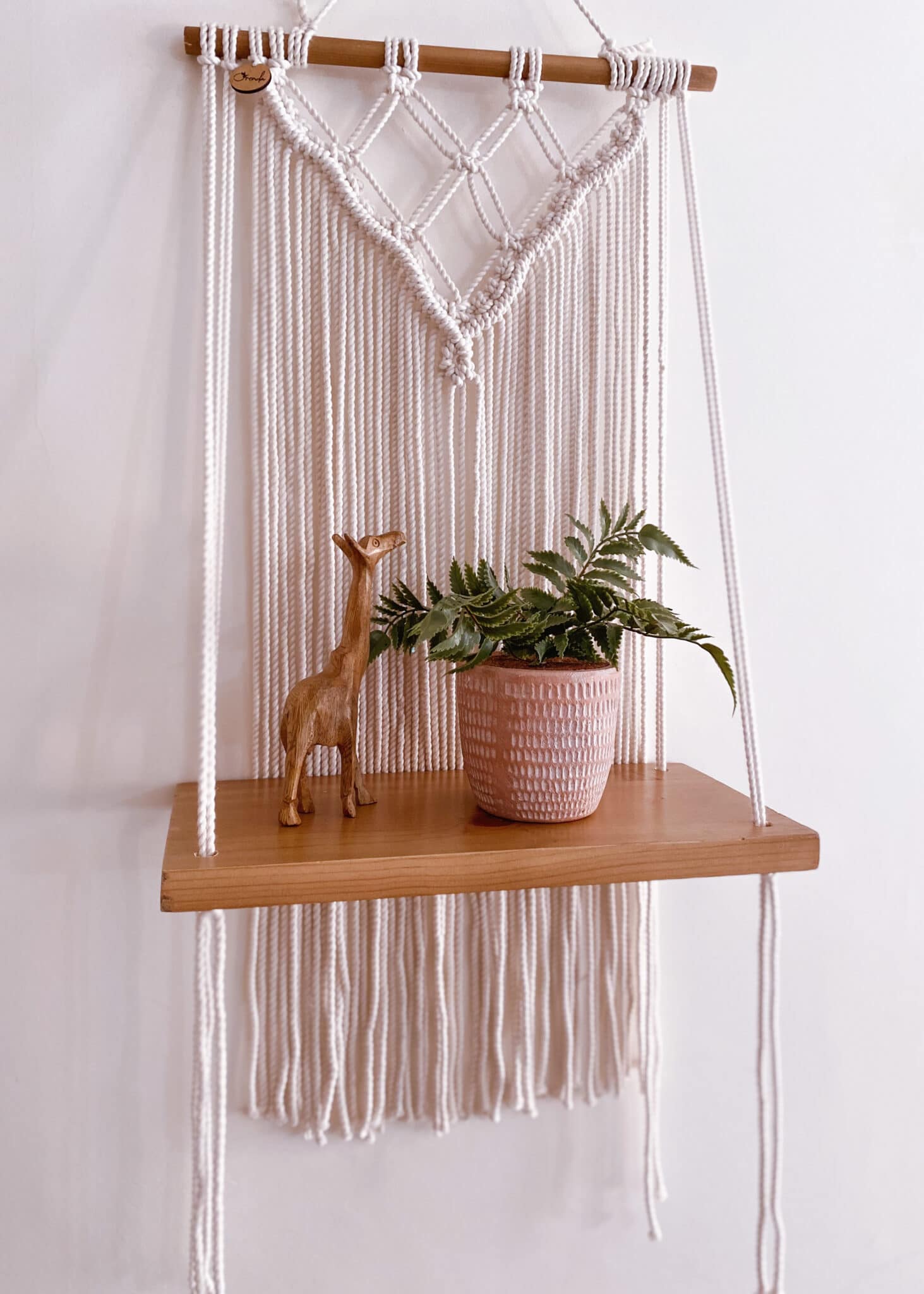 Diamonds Macrame wall shelf 1 Diamonds Macrame wall shelf