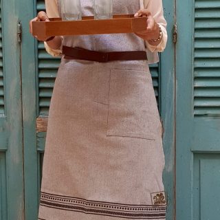 مريلة قطن قماش دك طباعة يدوي .