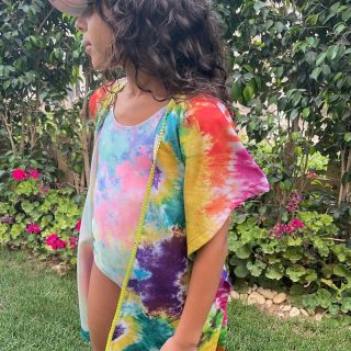 Tie dye beach kimono