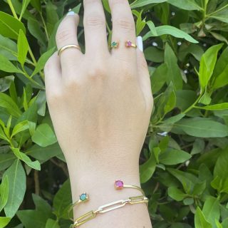 Gold platted silver bracelets and ring set