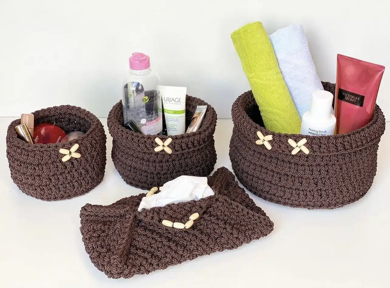 Wooden brown organizers set 1 Wooden brown organizers set