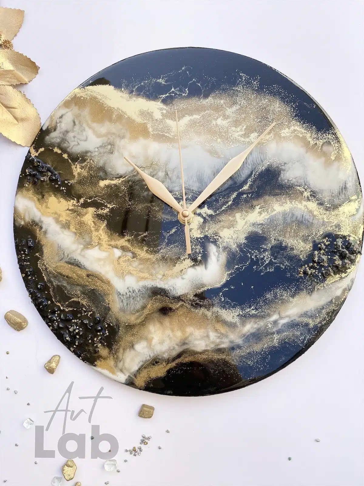 Black ,white and gold wall clock 1 Black ,white and gold wall clock