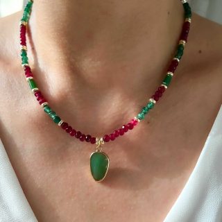 Emerald drop necklace