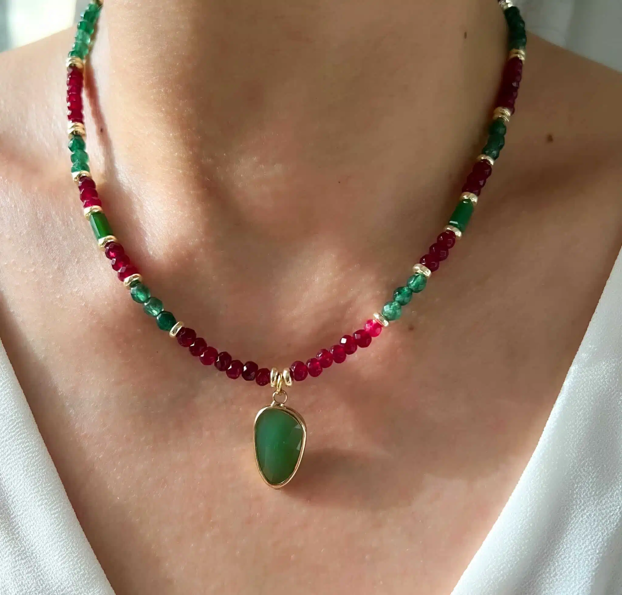 Emerald drop necklace 1 Emerald drop necklace