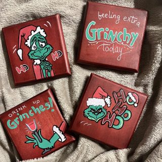 Grinch coasters