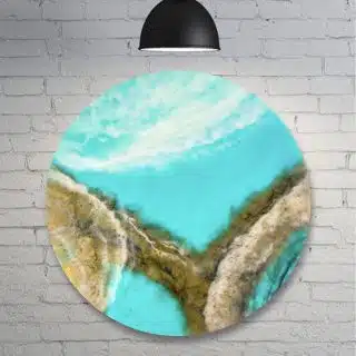 Tiffany & gold round wall art