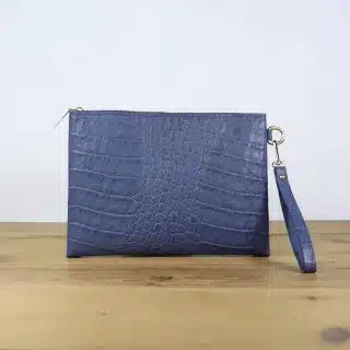 printed genuine leather clutch