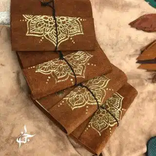 The gold leather notebook