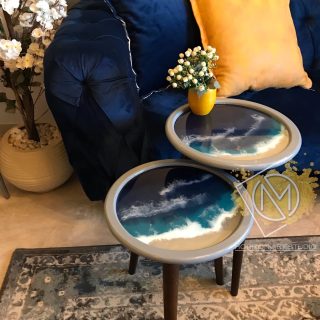 Silver ocean resin tables